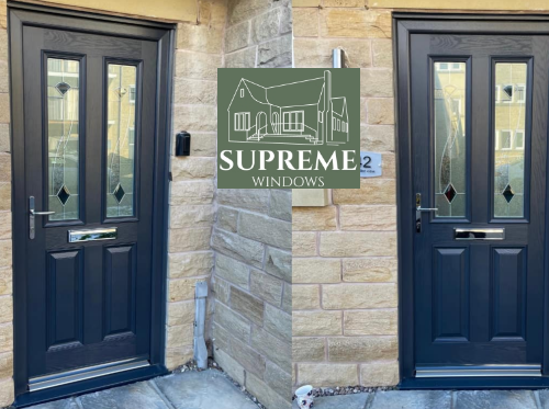 Modern black UPVC door